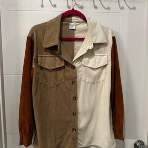 Two-Tone Corduroy Utility Jacket